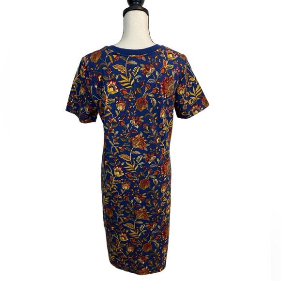 Appleseed’s Navy and Rust Floral Knit Shift Dress Size Medium - Picture 2 of 7